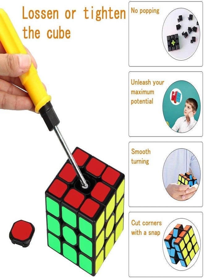Authfort Magic Cube Bundle 3x3x3 Cube Sticker & Stickerless Puzzle Cubes Collection Toy for Kids (2 Pack) (2 Pieces) - Image 3